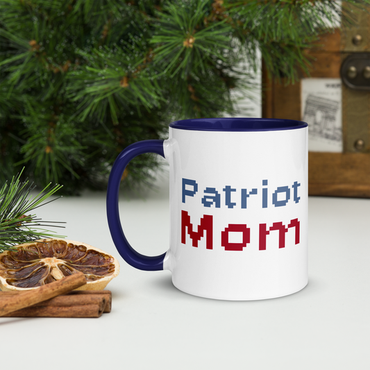 Patriot Mom 8-Bit - Mug with Color Inside