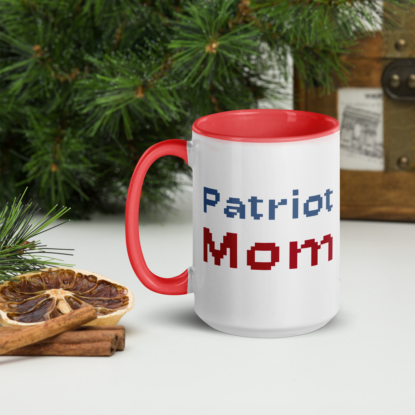 Patriot Mom 8-Bit - Mug with Color Inside