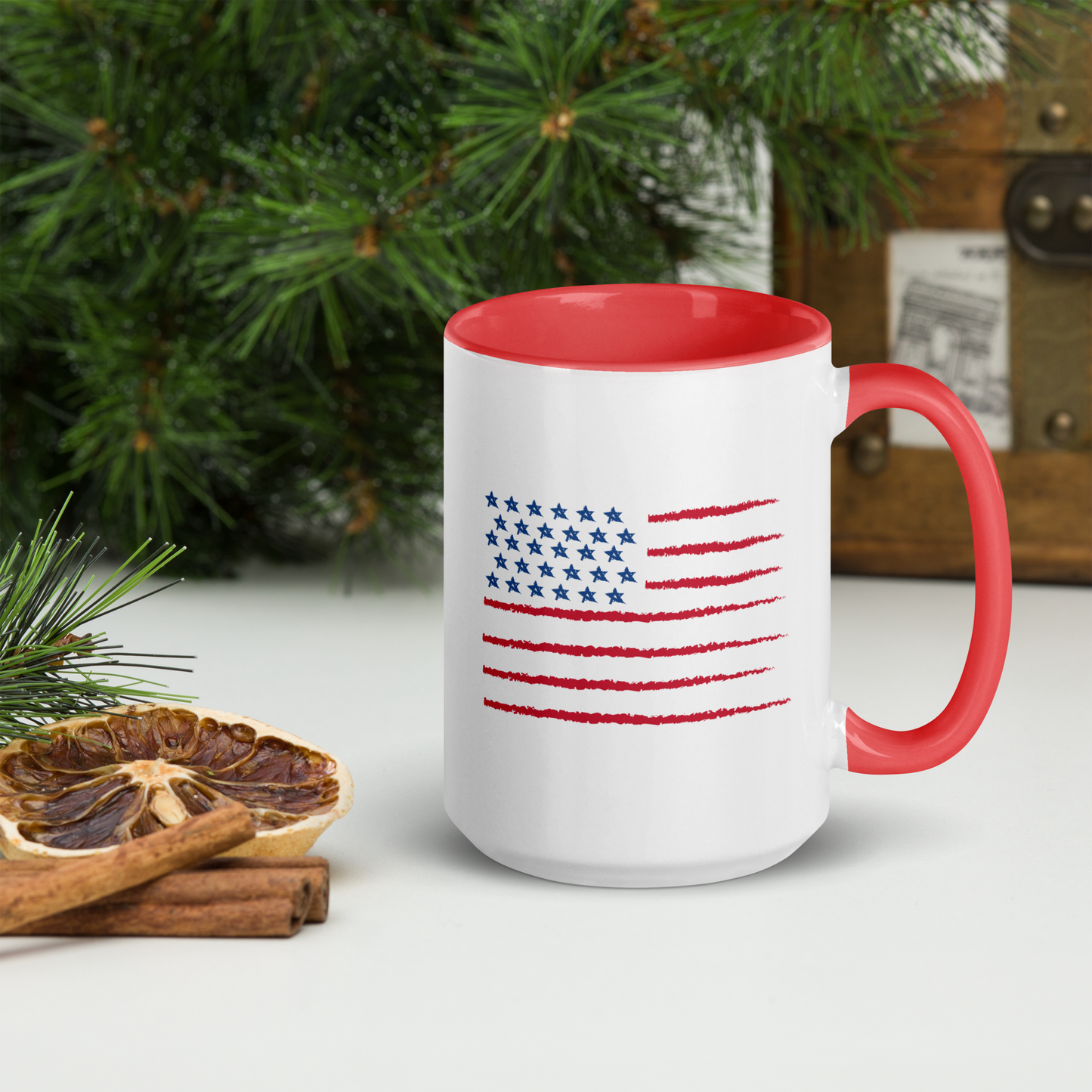 Patriot Mom 8-Bit - Mug with Color Inside